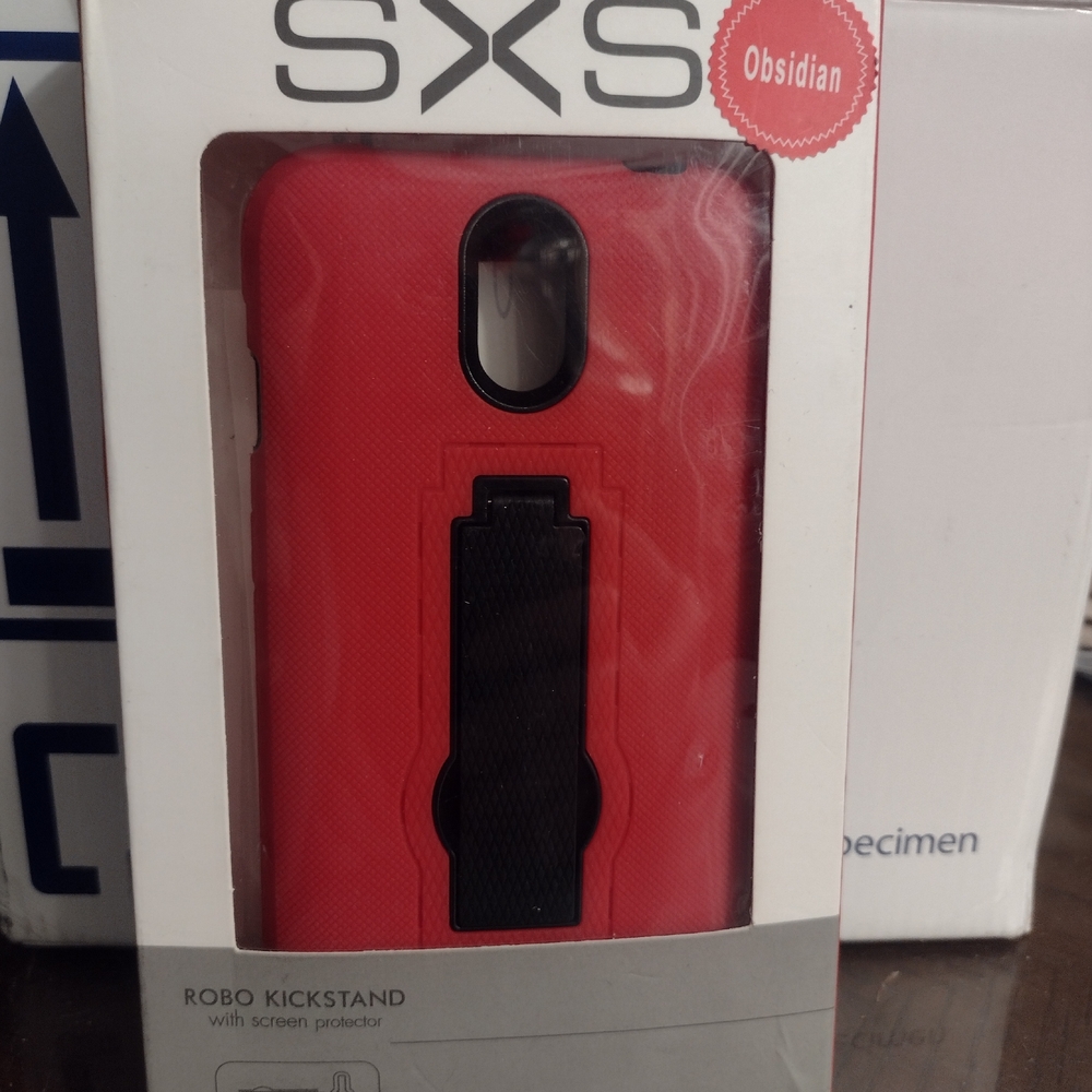 Obsidian Red And Purple Phone Case with Kickstand With Screen Protector.